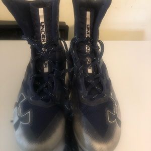 Mens navy blue under armour football cleats size 8